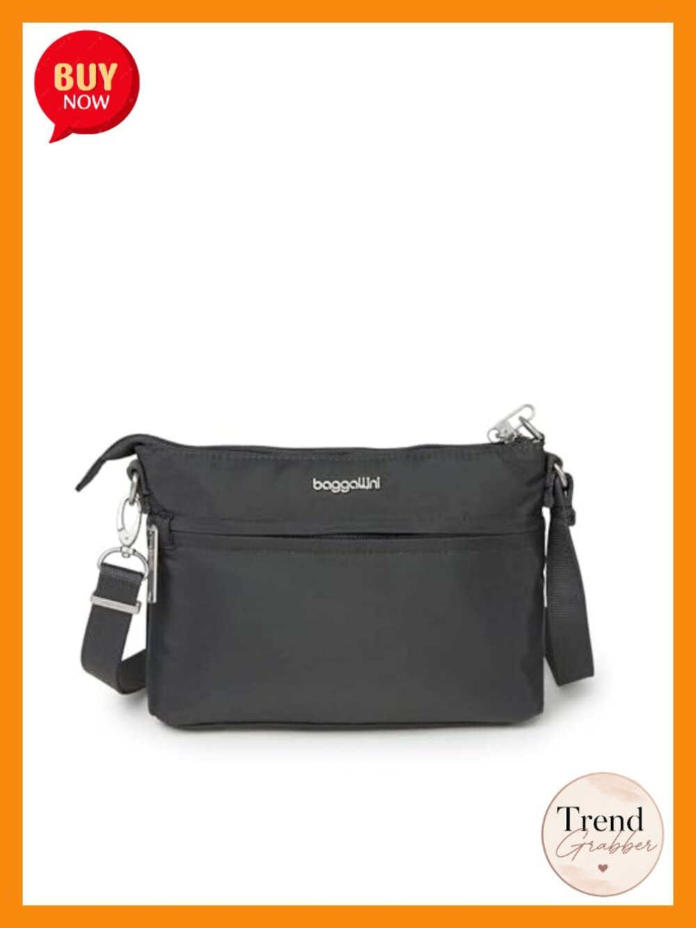 Baggallini Securtex Anti-Theft RFID Crossbody Bag Nylon Travel Purse